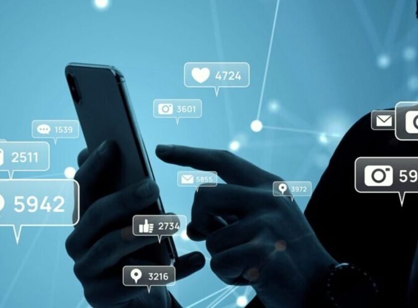 Mobile,Communication,Network,Concept.,Social,Networking,Service.,Cyber,Security.